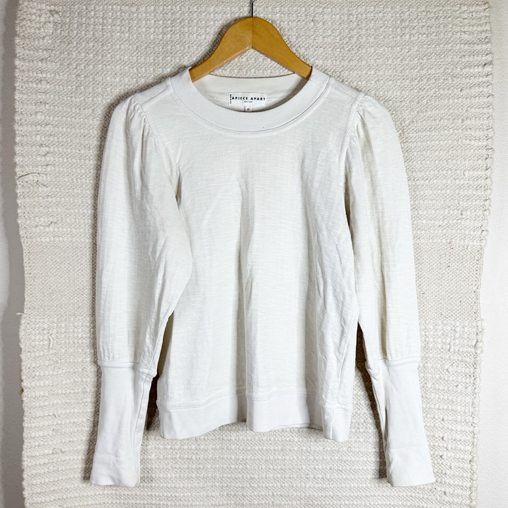 APIECE APART cream crewneck Olimpio puff sleeve pullover sweatshirt XS